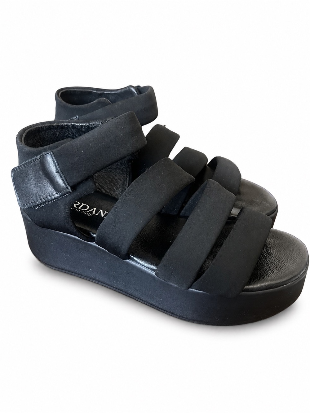 Cordani Jillian Strappy Platform Black Sandal Size 37 EU